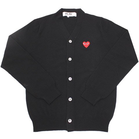 S] 大小就像 des GARCONS ハートワッペン 针织毛衫 （黑红色 x] [新]（原文：Size【S】COMME des GARCONS ハートワッペンニットカーディガン【黒赤】【新品】） 